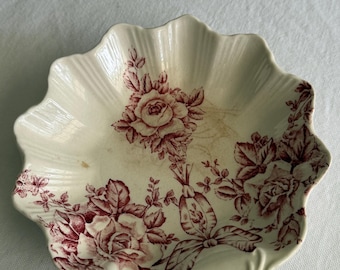 J. Kent Fenton „Garland“ Schale mit gewelltem Rand, Transferware