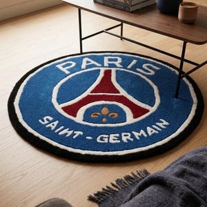 Paris Saint-Germain エンブレム ラグマット パリサンジェルマン PSG ラグ マット - メルカリ