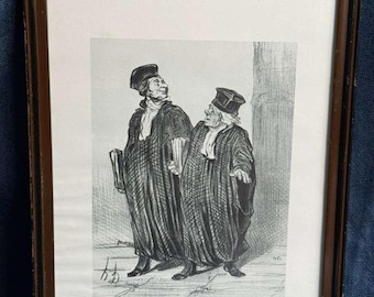 Authentic Honoré Daumier Lithograph - "Les Gens de Justice" - Cavaletti Gallery Framed