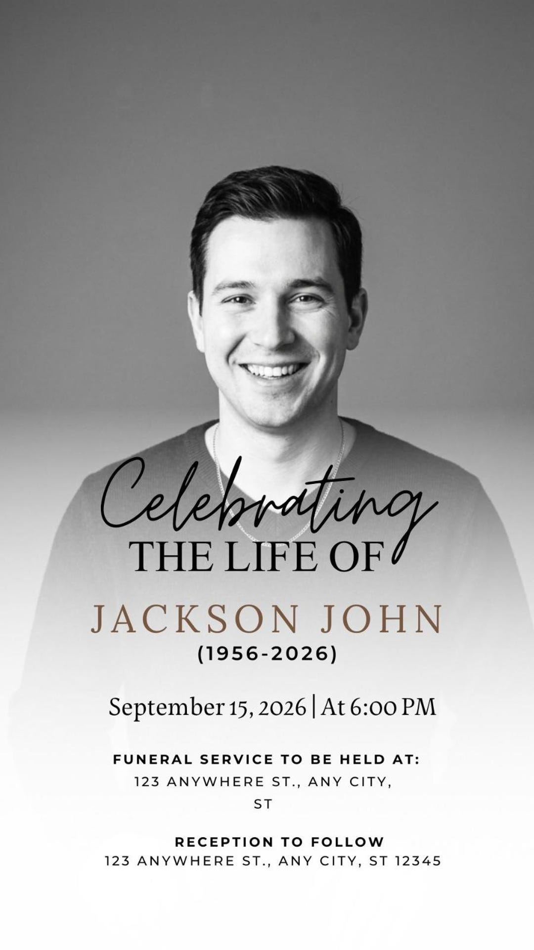 Funeral Invitation Template Canva Editable, Celebration of Life ...