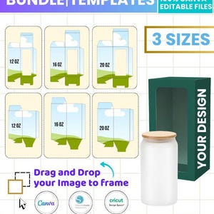 Dosen Glas Box Vorlagen, Libbey Tumbler Verpackung Bundle (3 Größen)