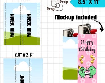 Lighter Label Canva Template, Editable Lighter Wrap, Lighter Label Wrap, Printable Lighter, Lighter Label Mockup, Custom Lighter Template
