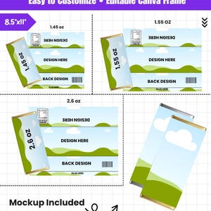 Chocolate Bar Wrapper Template, Candy Bar Wrapper, Party Favor Chocolate Label, Chocolate Label Canva, Chocolate wrapper template, DIY wrap