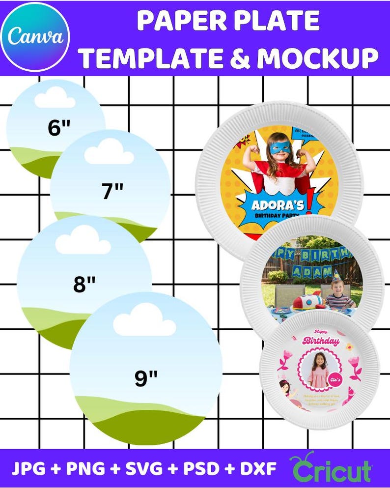 Editable Paper Plate Template, Printable Plate Design, Kitchen Plate ...