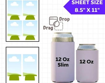 Plantilla para enfriador de latas de 12 oz en Canva, plantilla para enfriador de latas delgado, plantilla para enfriador de latas, sublimación para enfriador de latas, plantilla para funda de bebida, enfriador de latas svg