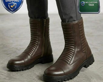 Fallout Cosplay Leather Boots, Marcella Style Post-Apocalyptic Costume