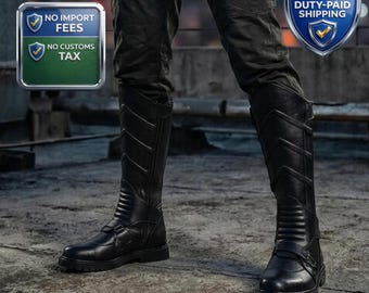 Botas de Batman Michael Keaton 1989 Cosplay Zapatos de moto para hombre