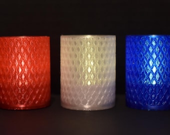 Patriotic 3D Printed Flameless Candle Holder Set - Red, White & Blue for 4th of July