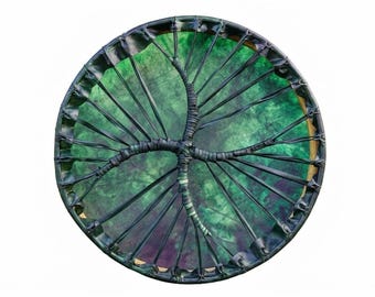 Handmade Shaman Drum Natural Skin Frame Drum Sky Green 14 16 18 Inch Shamanic Healing Drum Spiritual Ritual Instrument with Bag