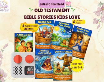 Historias bíblicas del Antiguo Testamento: 6 audios para niños / Compatible con Yoto Card (Descarga digital)