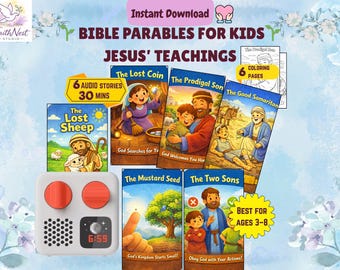 Paraboles bibliques pour enfants | Enseignements de Jésus | Pack audio | 6 histoires chrétiennes (téléchargement MP3)