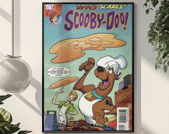 Scooby-Doo Cartoon Poster | Retro Hanna-Barbera Mystery Gang Wall Art | Bold Vintage Aesthetic Print | Nostalgic Classic Fan Gift Decor