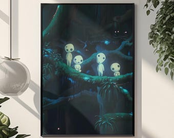 Princess Mononoke Anime Poster | Studio Ghibli Forest Spirit Wall Art | Bold Miyazaki Aesthetic Print | Iconic San Wolf Fan Gift Decor
