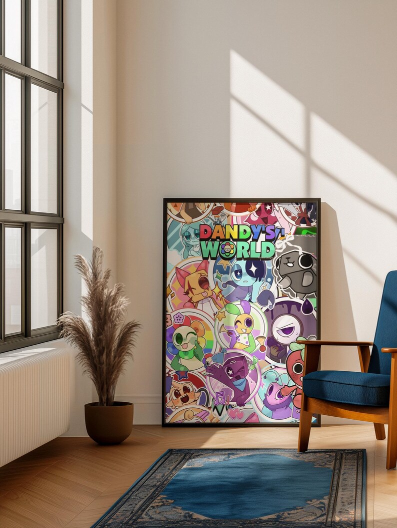 Buy Dandy's World Roblox Poster | Retro Mascot Horror Gaming Wall Art ...