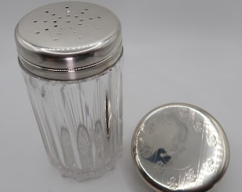 Tarro de cristal Gorham con tapa de plata esterlina, 10,5 cm - tal cual se muestra en el cristal.