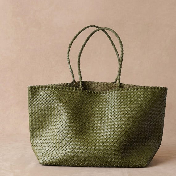 Handwoven Cowhide Leather Hobo Bag – Soft Genuine Leather Shoulder Bag – Large Woven Tote Purse – Bohemian Luxury Handbag for Women