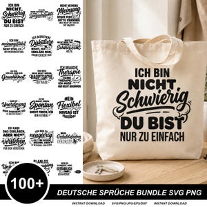 100+ Deutsche Sprüche SVG Bundle, Lustige Plotterdateien für Cricut & Silhouette, png dxf eps