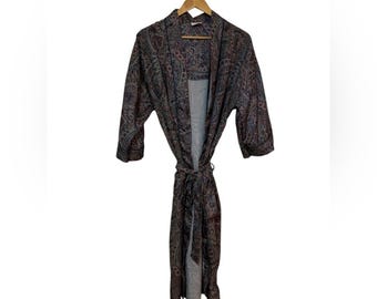 Vintage 1980s 1990s McGregor Polyester Paisley Unisex Bathrobe Coverup