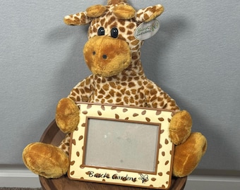 NEW Vintage Busch Gardens Plush Giraffe 4×6 Photo Frame Tabletop Theme Park