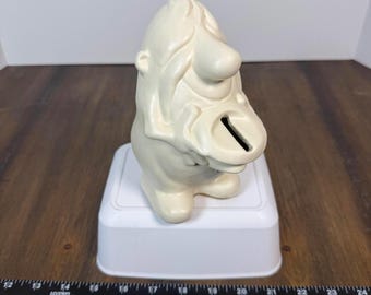 Vintage 1958 Herb Gardner Nebbish Heavy Ceramic Coin Bank Sculpture RARE