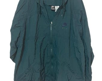 Vintage 1990s Nike Air Men's XL Green Zip-Up Windbreaker Jacket Champs Sports