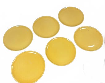 Set di 6 piatti vintage MCM Taylor Smith Taylor Pebbleford Sunburst gialli