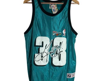 NWT Grant Hill Kelloggs Detroit Pistons Teal VTG 90s Logo 7 NBA Jersey Large