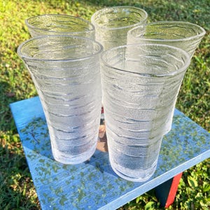 Vintage Studio Nova Samba Ocean Waves Highball Glass, Set of Five