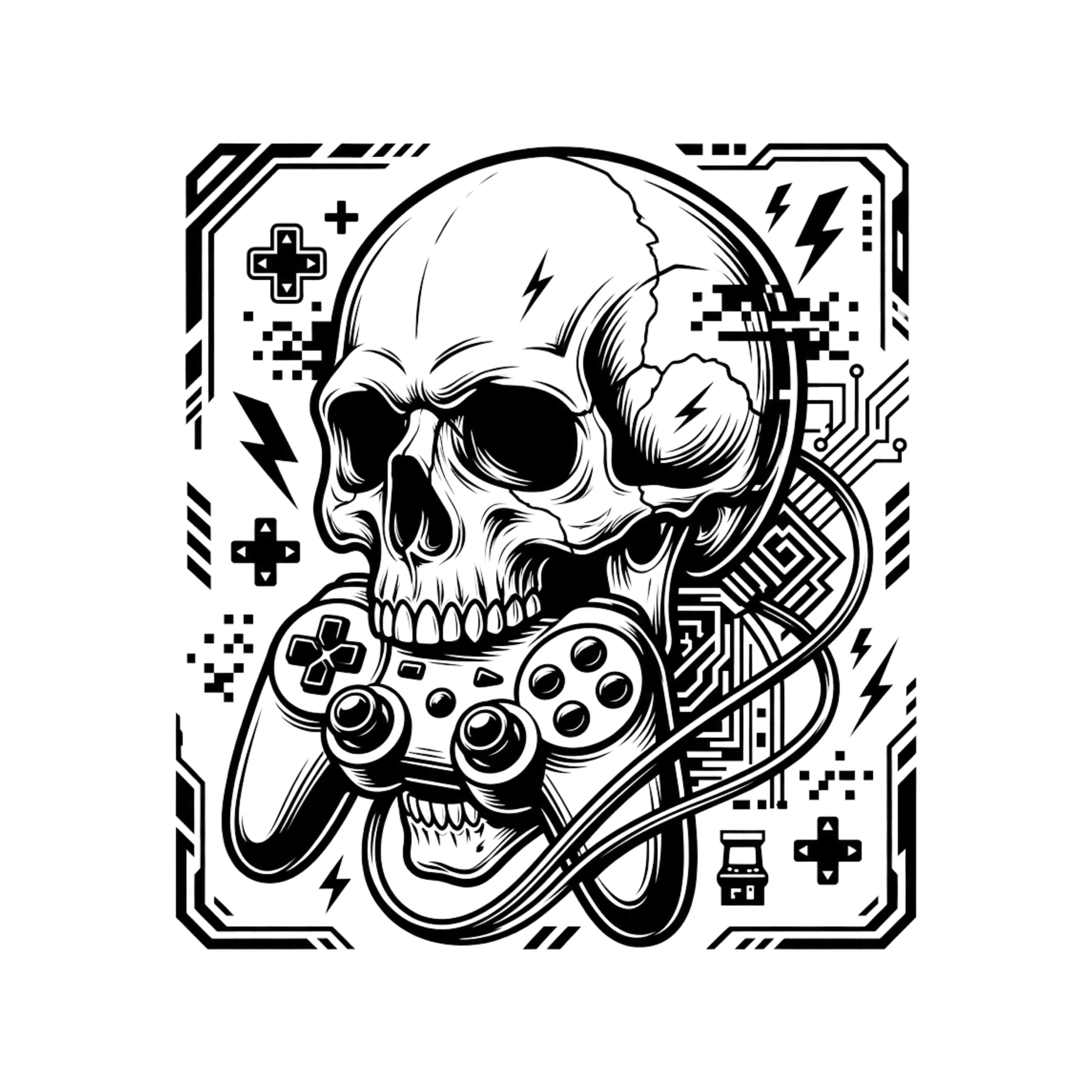 Video Game Skull SVG PNG | Cool Gamer Controller Design | Cricut Gaming ...