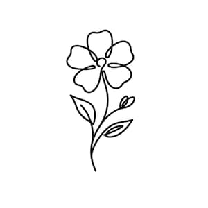 Single Line Flower SVG PNG, Minimal Floral Line Art, Continuous Line Drawing, Boho Flower Design, Sublimation Design, Instant Download