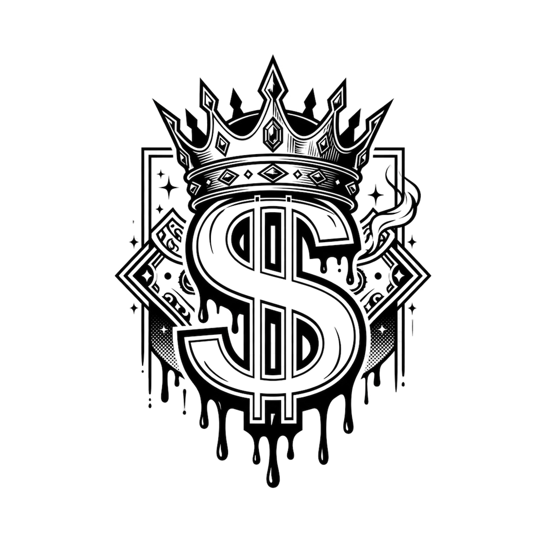 Dripping Dollar Sign SVG PNG | Crown Streetwear Money Graphic | Cricut ...