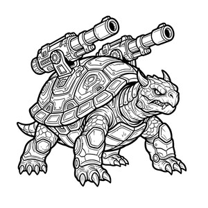 Cyber Turtle SVG,PNG, Armored Turtle with Guns Design, Mech Animal Illustration, Sci-Fi Turtle Clipart, Gaming Shirt Design,Digital Download