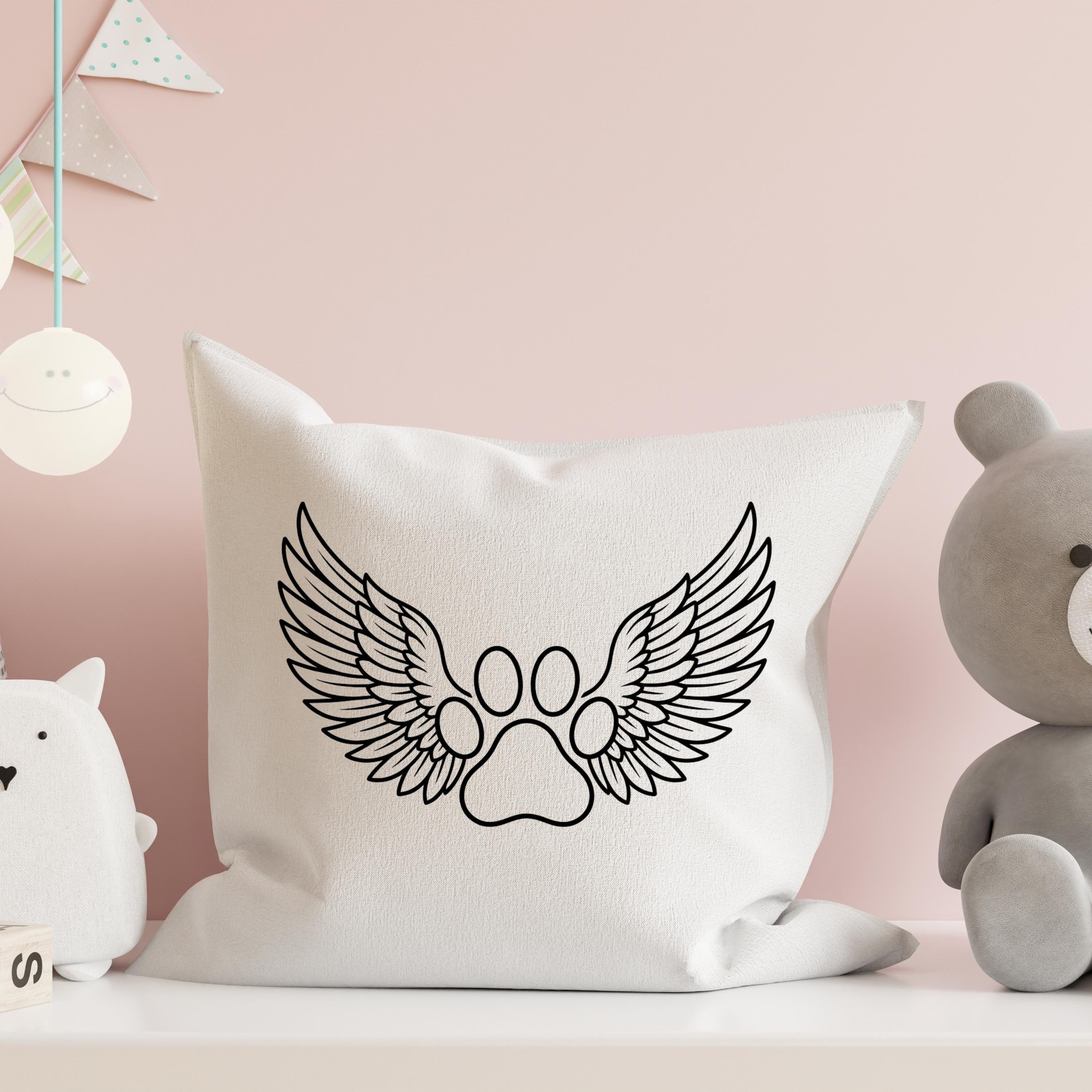 Angel Wings Paw Print SVG PNG, Pet Memorial Design, Dog Cat Paw Vector ...