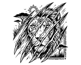 Griffes de lion à gratter SVG PNG | Conception d'animaux sauvages de safari africain | Fichier de coupe Cricut