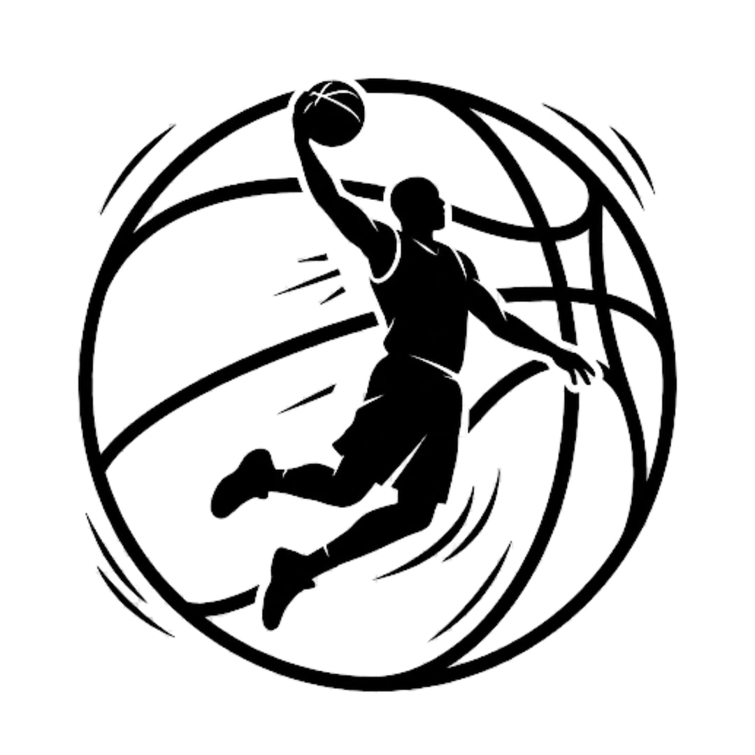 Basketball Dunk Player Logo SVG PNG | Minimalist Basketball Silhouette ...