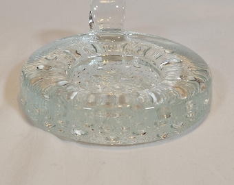 Svend Jensen Art bougeoir en verre bougeoir bougeoir MCM transparent bullé