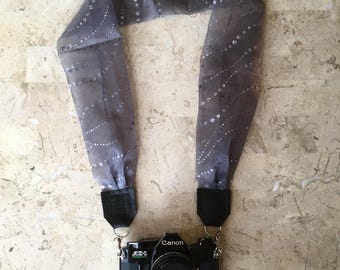 Gray Sparkle Scarf Camera Strap
