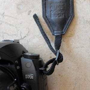 BEST SELLER Solid Black Scarf Camera Strap, Cross Body Strap, Silver Clasps or Nylon Ends, Customizable Camera Strap image 4