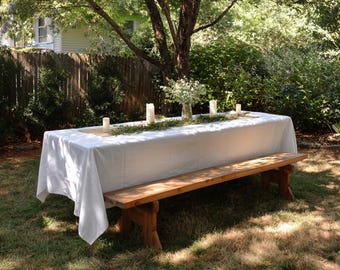 Organic Washed European Linen Tablecloth, Farmhouse Dining Cover, GOTS Certified