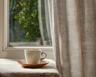 Custom Linen Curtain Panels, Farmhouse Drapes, Soft Washed European Linen Window Curtains