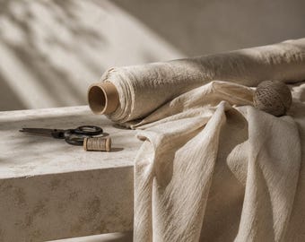 Organic Linen Fabric by the Yard, 100% European Linen Fabric, Natural Linen, Belgian Flax, Sewing Clothing DIY Home Decor