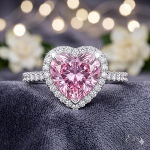 1.80 CT Heart Cut Natural Ruby & Diamond Engagement Ring | 14K White Gold (IGL Certified)