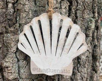 Seashell Shell Christmas Tree Ornament Rustic Distressed Beach House Decor Shore House Decor Summer Decor Nautical Decor Coastal Decor