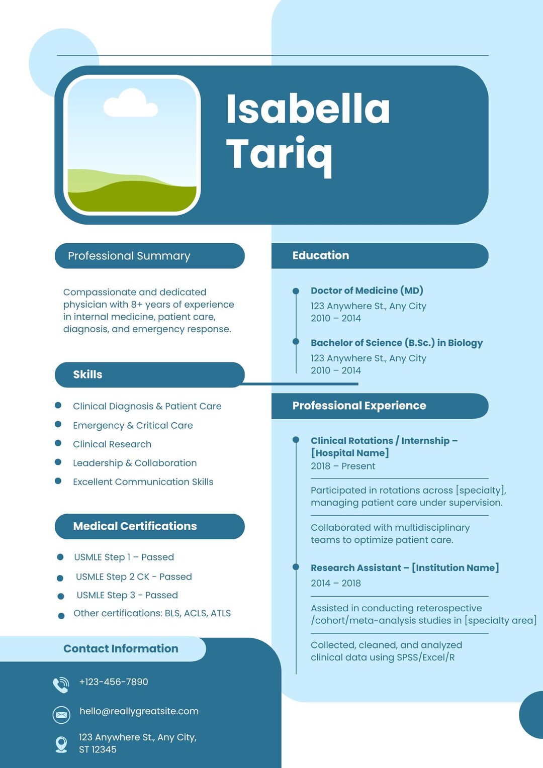 Resident Cv Example Medical CV Template for Residency Applications (digital Download) - Etsy