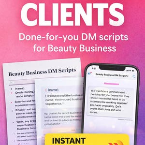 Scripts DM pour les entreprises de beauté afin d'obtenir plus de clients sur Instagram en téléchargement numérique