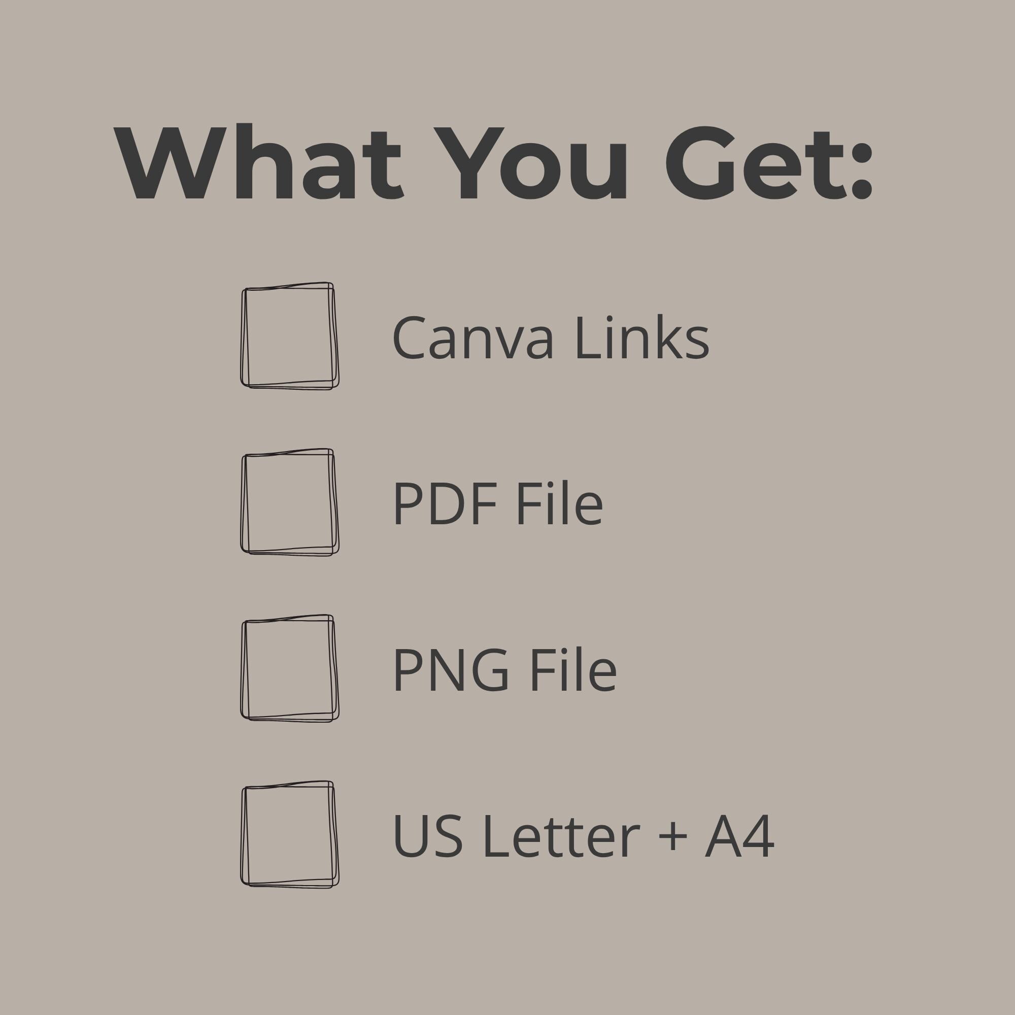 Basic Checklist Template | To-do List Template | Print, PDF, PNG | 20 ...