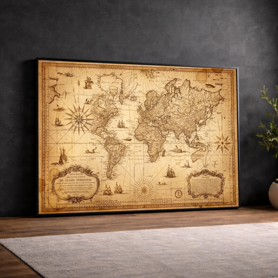 Vintage Old World Map Canvas Antique Globe Wall Art Nautical Chart vintage-old-world-map-canvas-antique-globe-wall-art-nautical-chart