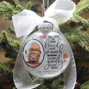 How LUCKY I am to Have LOVED Personalized PHOTO Memorial 4" Christmas Ornament-In Loving Memory-Loss of Loved One-Sympathy Gift Keepsake