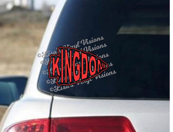 Kansas City Chiefs™ KINGDOM Mahomes Kelce Vinyl Decal Tumbler, Car, Cup, Phone, Window, Door, Laptop! FREE and FAST shipping! U Choose Size!