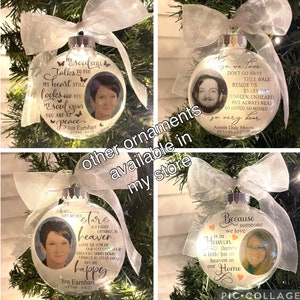 PERSONALIZED PHOTO MEMORIAL 4 Christmas Ornament-in Memory Of-loss of ...